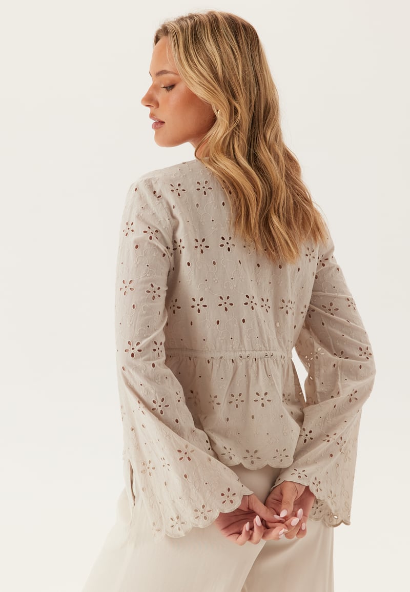 Pieces Pctarmorine Ls Tie Top