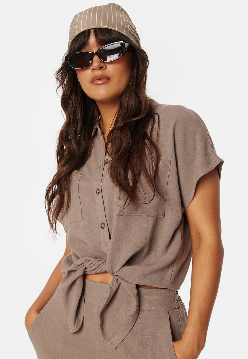 Pieces Pcvinsty Linen Tie Shirt