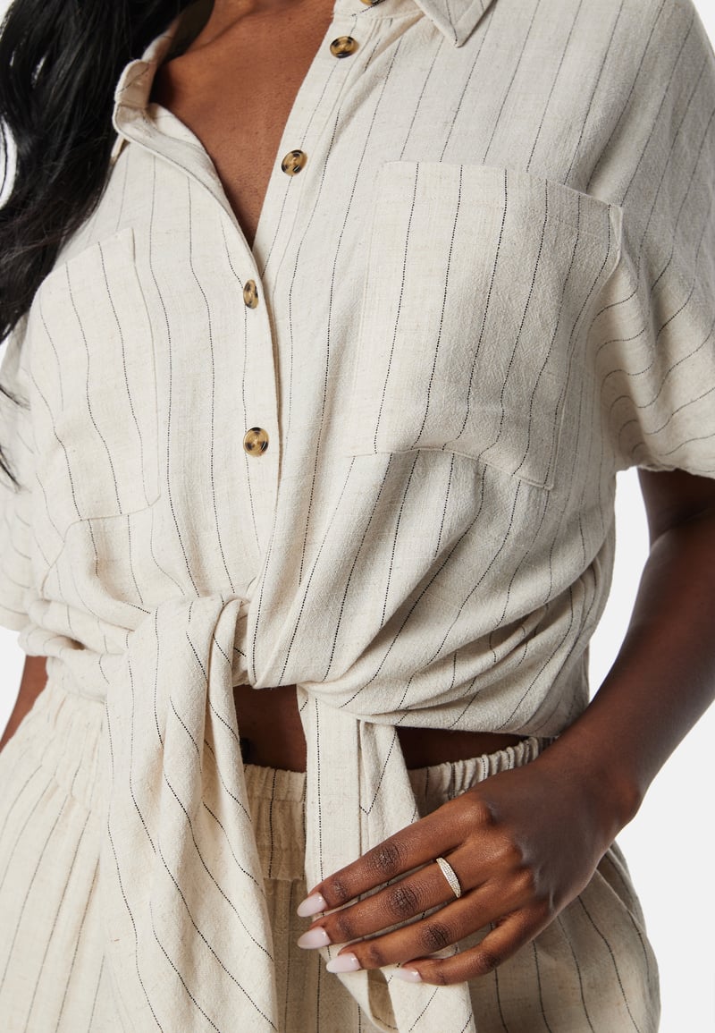 Pieces Pcvinsty Linen Tie Shirt