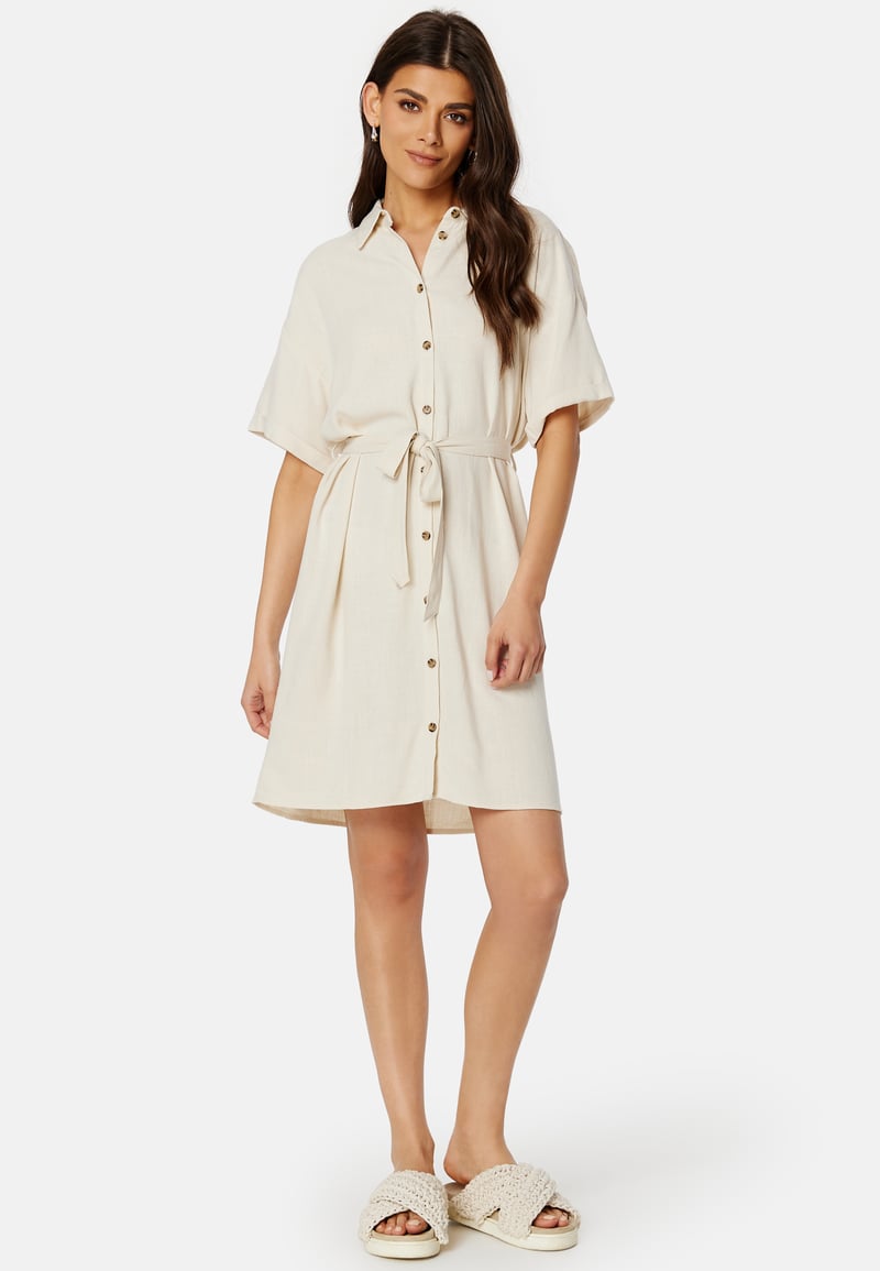 Pieces Pcvinsty Linen Shirt Dress