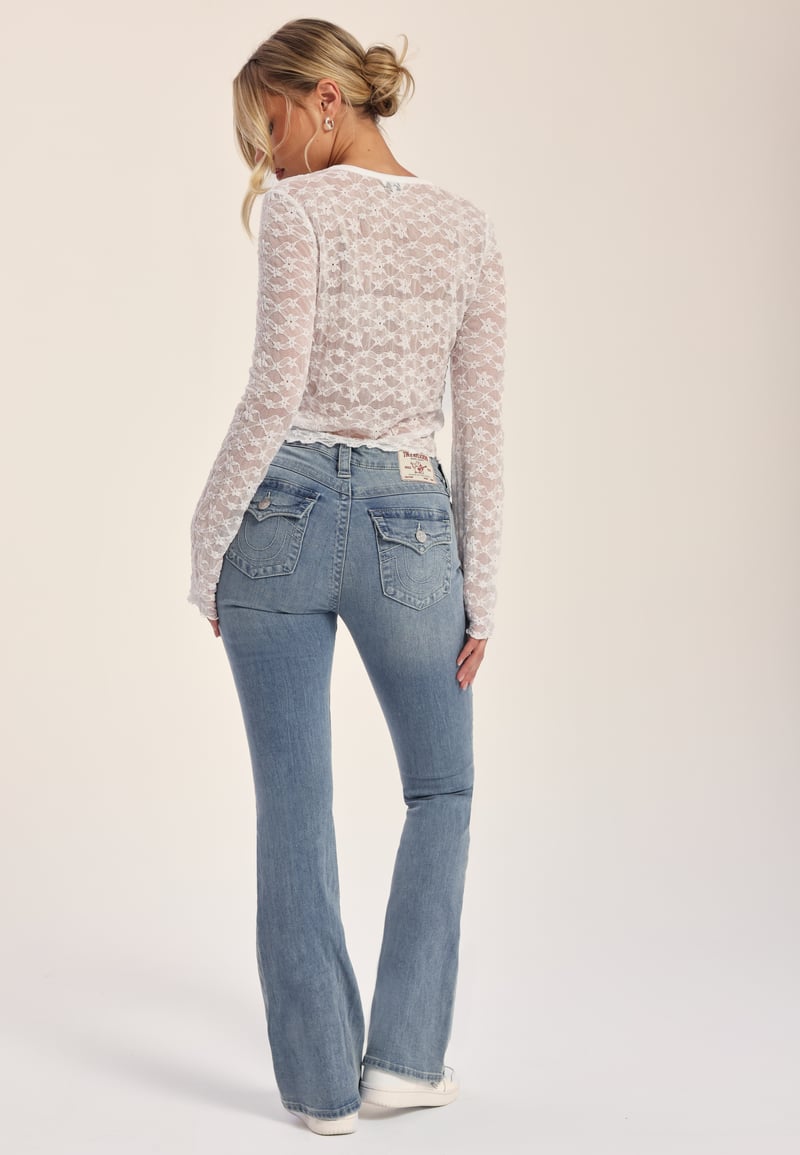 True Religion Becca Mid Rise Bootcut Flap