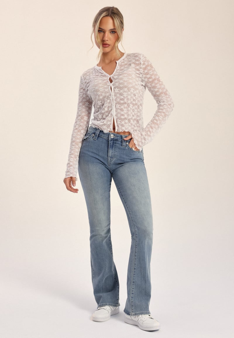 True Religion Becca Mid Rise Bootcut Flap
