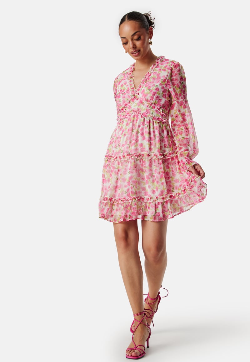 VERO MODA Vmsmilla LS frill short dress