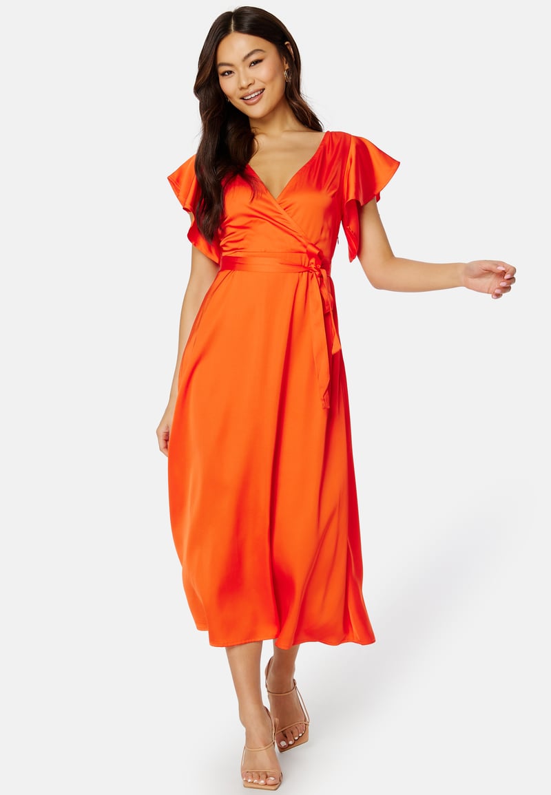 VILA Carolina S/S V-Neck Midi Dress
