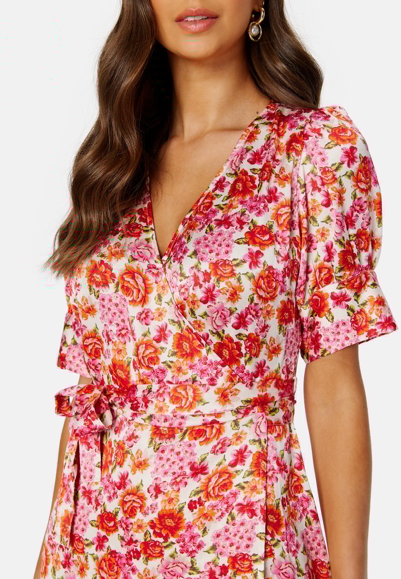 VILA Naria S/S Wrap Midi Dress
