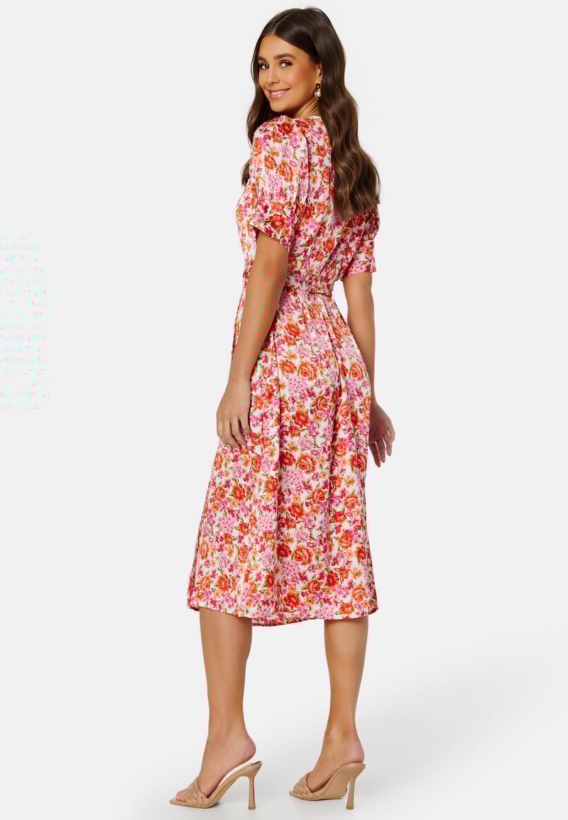 VILA Naria S/S Wrap Midi Dress