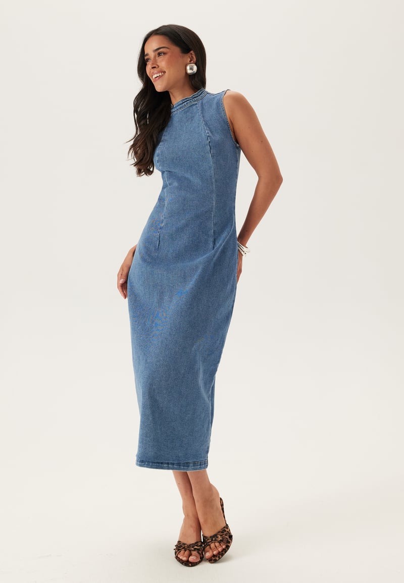 VILA Vinona S/L Midi Denim Dress