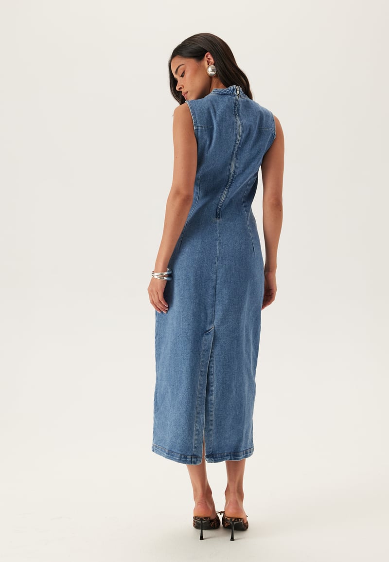 VILA Vinona S/L Midi Denim Dress