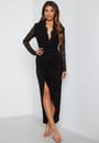 lace-long-sleeve-rouch-dress-black