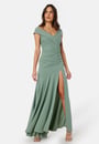 bardot-pleat-maxi-split-dress-dark-sage