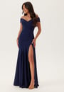 bardot-pleat-maxi-split-dress-navy-s