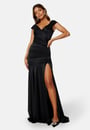 satin-bardot-pleat-maxi-with-split-black