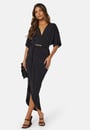 kimono-sleeve-rouch-dress-black