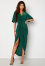 kimono-sleeve-rouch-dress-forest-green