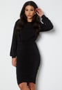 long-sleeve-rouched-midi-dress-black-1