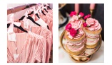Söta namnskyltar på galge passade bra ihop med de rosa klänningarna