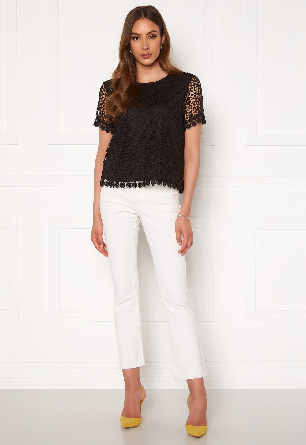 ONLY Trissy Lace SS  Top Black Bubbleroom
