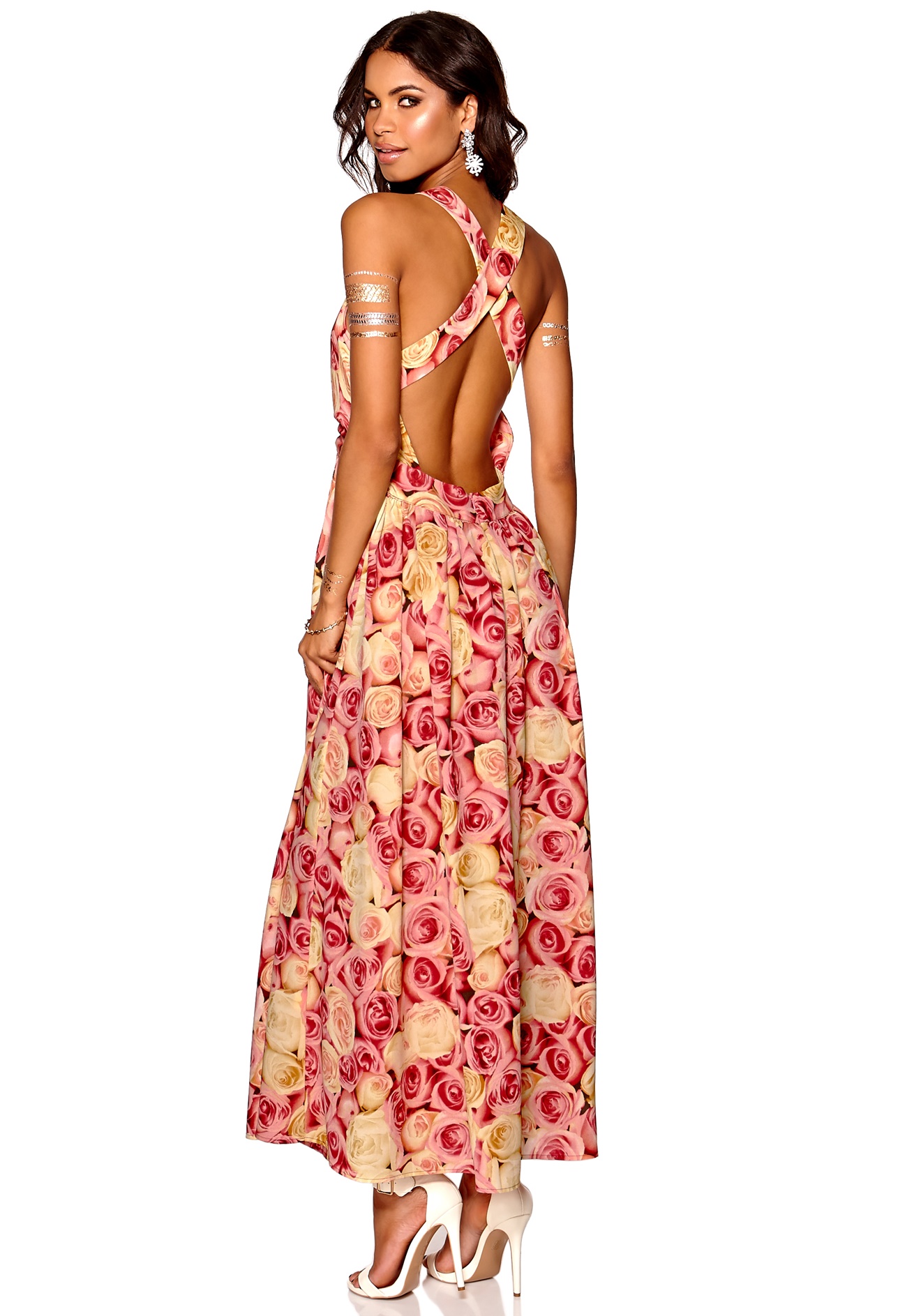 Make Way Carly Dress Pink / Yellow / Floral - Bubbleroom