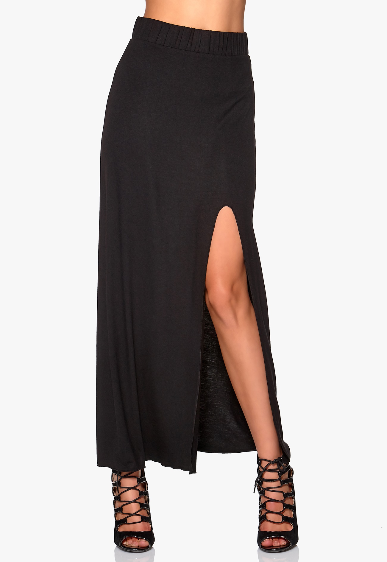 ONLY Brandy Long Slit Skirt Black - Bubbleroom
