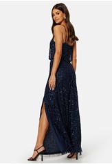 AngelEye Sequin Strappy Maxi Dress With Split