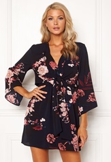 tie-waist-deep-v-dress-asian-flower