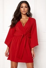 tie-waist-deep-v-dress-red