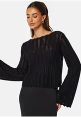 boat-neck-structure-knitted-sweater-black