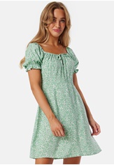 front-tie-short-dress-green-patterned