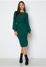 gry-balloon-sleeve-dress-dark-green