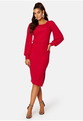 gry-balloon-sleeve-dress-red