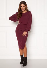 gry-balloon-sleeve-dress-wine-red