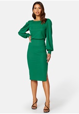 gry-balloon-sleeve-dress-green