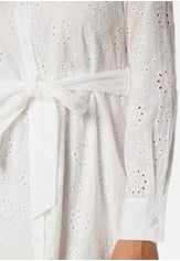 BUBBLEROOM Belted Broderie Anglaise Shirt Dress