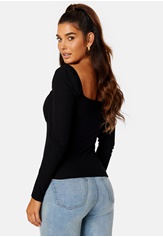 BUBBLEROOM Rushed Square Neck Long Sleeve Top
