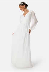 Bubbleroom Occasion Pleated V-Neck Wedding Gown