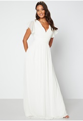 Bubbleroom Occasion Butterfly Sleeve Pleated Wedding Gown