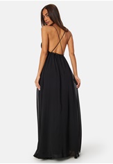 Bubbleroom Occasion Pleated V-neck chiffon gown