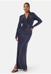 sparkling-ruched-slit-gown-navy