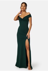 twist-off-shoulder-gown-dark-green-1