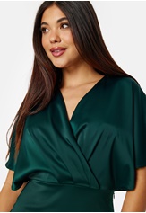 Bubbleroom Occasion Wrap Satin Midi Dress