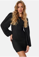 puff-sleeve-sparkling-dress-black