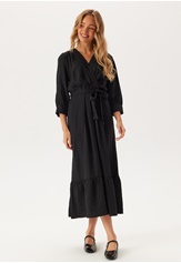 puff-sleeve-structured-dress-black