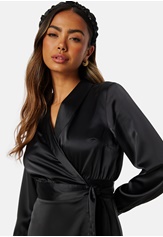 BUBBLEROOM Terilee Satin Wrap Dress