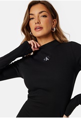Calvin Klein Jeans Collar Rib Logo Dress - Black