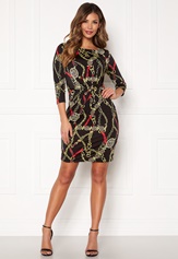 amy-3-4-sleeve-dress-black-red