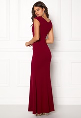 Goddiva Bardot Pleat Maxi Dress