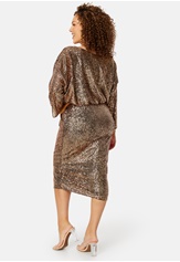 Goddiva Curve Sequin Cowl Neck Midi Dress