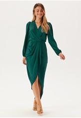 John zack short sleeve wrap dress green hotsell