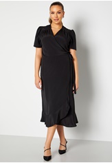 short-sleeve-wrap-frill-curve-dress-black