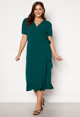 short-sleeve-wrap-frill-curve-dress-emerald-jaquard-2